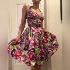 Satin floral circle dress 💐